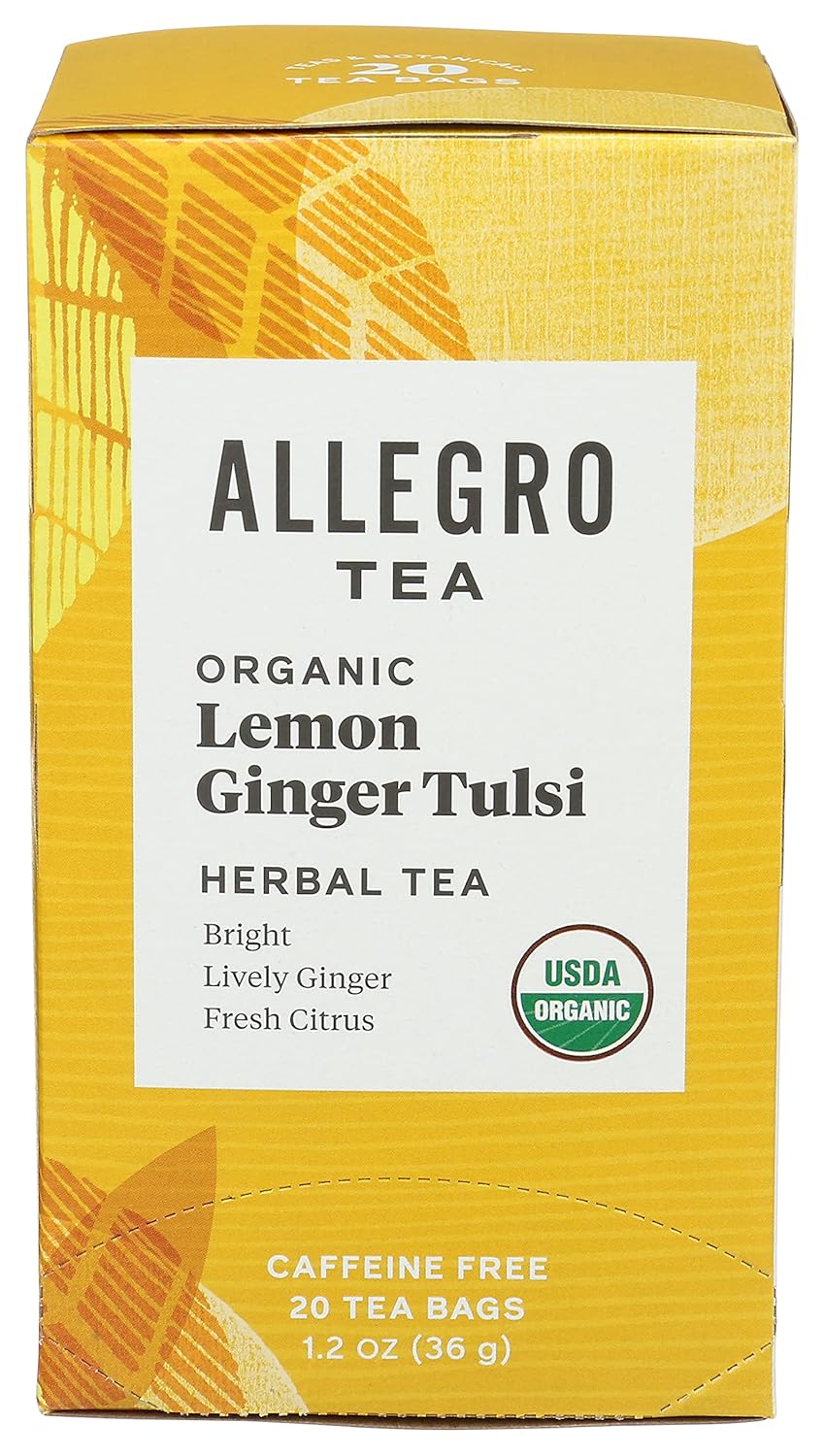 Generic Allegro Tea Organic Lemon Ginger Tulsi Tea Bags 20 Ct